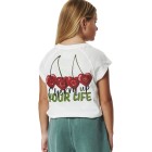 Παιδικό T-Shirt Body Action Girl's Raglal Short Sleeves T-Shirt 042502-01 (White Allysum)