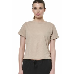 Γυναικείο T-Shirt Body Action Women's Slub Textured T-Shirt 051526-01 (Taupe Grey)