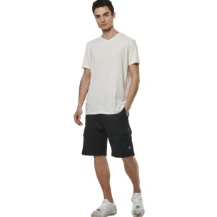 Ανδρικό V-Neck T-Shirt Body Action Men's V-Neck T-Shirt 053521-01 (White Allysum)