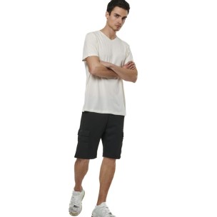 Ανδρικό V-Neck T-Shirt Body Action Men's V-Neck T-Shirt 053521-01 (White Allysum)