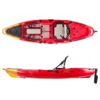 Μονοθέσιο Pedal Kayak Ready με Αλουμινίου Κάθισμα και Box Largo 300 Κόκκινο-Κίτρινο