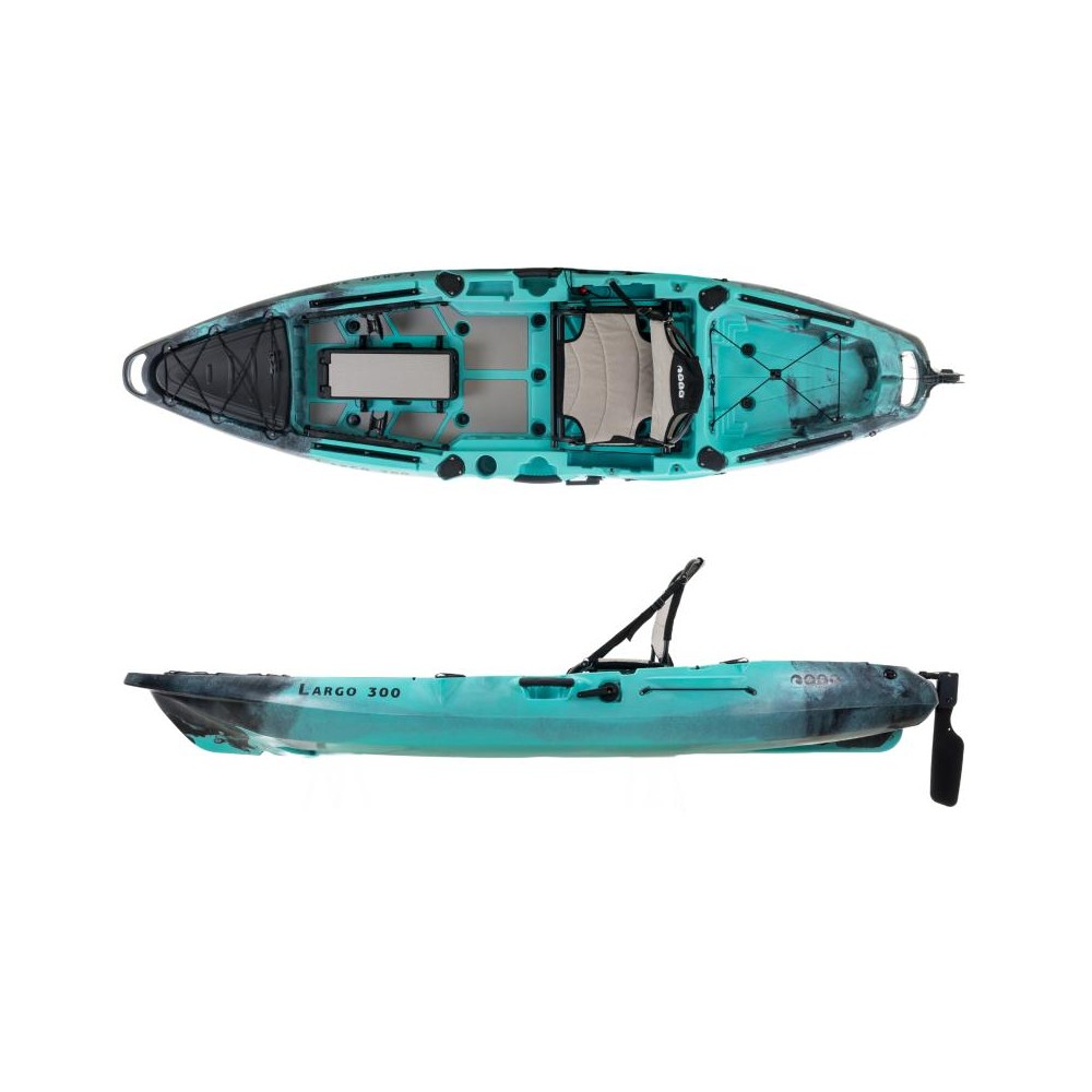 Μονοθέσιο Pedal Kayak Ready με Αλουμινίου Κάθισμα και Box Sck Largo 300 (Μαύρο-Τυρκουάζ)