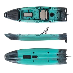 Μονοθέσιο Pedal Kayak Ready με Αλουμινίου Κάθισμα και Box Cargo 320 Μαύρο-Τυρκουάζ