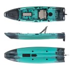 Μονοθέσιο Pedal Kayak Ready με Αλουμινίου Κάθισμα και Box Cargo 320 Μαύρο-Τυρκουάζ