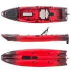 Μονοθέσιο Pedal Kayak Ready με Αλουμινίου Κάθισμα και Box Cargo 320 Μαύρο-Κόκκινο