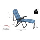 Πολυθρόνα 7 Θέσεων Μαύρου Σκελετού Μπλε Καρό Μαξιλάρι Escape 15637