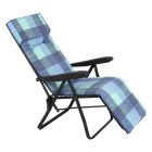 Πολυθρόνα 6 Θέσεων Μαύρου Σκελετού Μπλε Καρό Μαξιλάρι Escape 15746