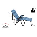 Πολυθρόνα 7 θέσεων Μαύρου Σκελετού Μπλε Καρό Μαξιλάρι Escape 15532