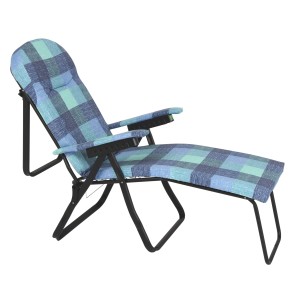 Πολυθρόνα 7 Θέσεων Μαύρου Σκελετού Μπλε Καρό Μαξιλάρι Escape 15533