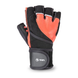 Γάντια Άρσης Βαρών Amila Δέρμα Amara Κόκκινο/Μαύρο