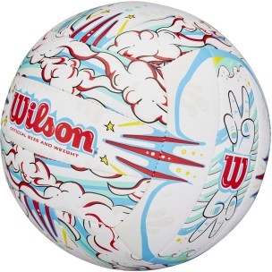 Μπάλα Beach Volley Wilson Graffiti Peace (White/Blue OF) WV4008302XBOF