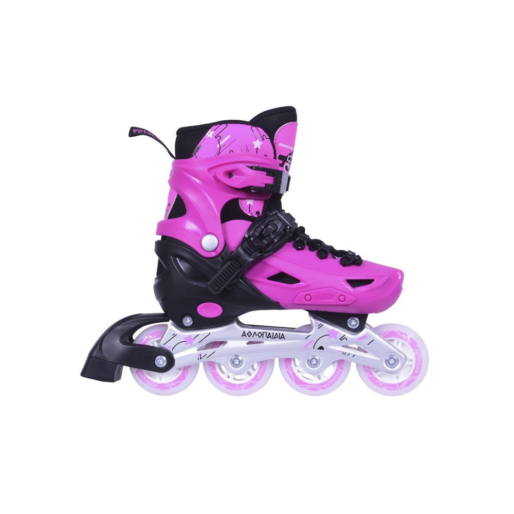 Αυξομειούμενα Inline Skates Αθλοπαιδιά, Ρόζ 002.10306/P (Size 35-38)