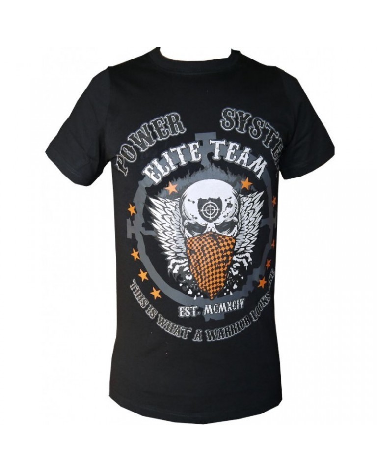 T-shirt "WARRIOR" (μαύρο) POWER SYSTEM PS 8004Β