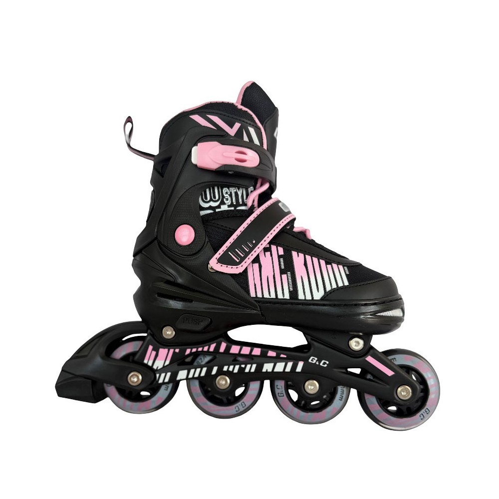 Αυξομειούμενα Πατίνια Roller GC BW 166 Μαύρο/Ρόζ (Size 31-34)