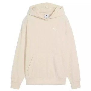 Γυναικείο Φούτερ Βελουτέ Puma Ess Elevated Comfort Velour Rib Hoodie 688107-87 Alpine Snow