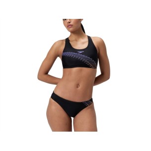 Γυναικείο μαγιό κολυμβητηρίου SPEEDO WOMENS 2 PIECE BIKINI SWIMSUIT.PLACEMENT BLACK SPORT SWIMMING COSTUME 0035461-8692