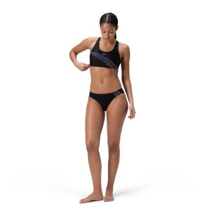 Γυναικείο μαγιό κολυμβητηρίου SPEEDO WOMENS 2 PIECE BIKINI SWIMSUIT.PLACEMENT BLACK SPORT SWIMMING COSTUME 0035461-8692