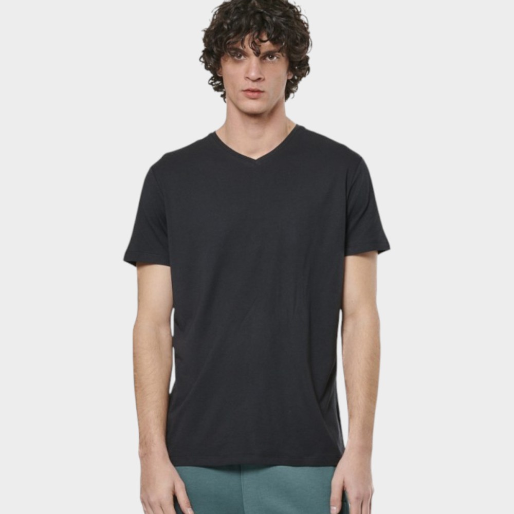 Ανδρικό V-Neck T-Shirt Body Action Men's V-Neck T-Shirt 053521-01 (Black)