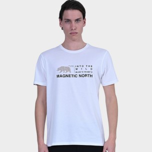 Ανδρικό T-Shirt Magnetic North Men's Graphic Tee Into The Wild 24003 (Off White)