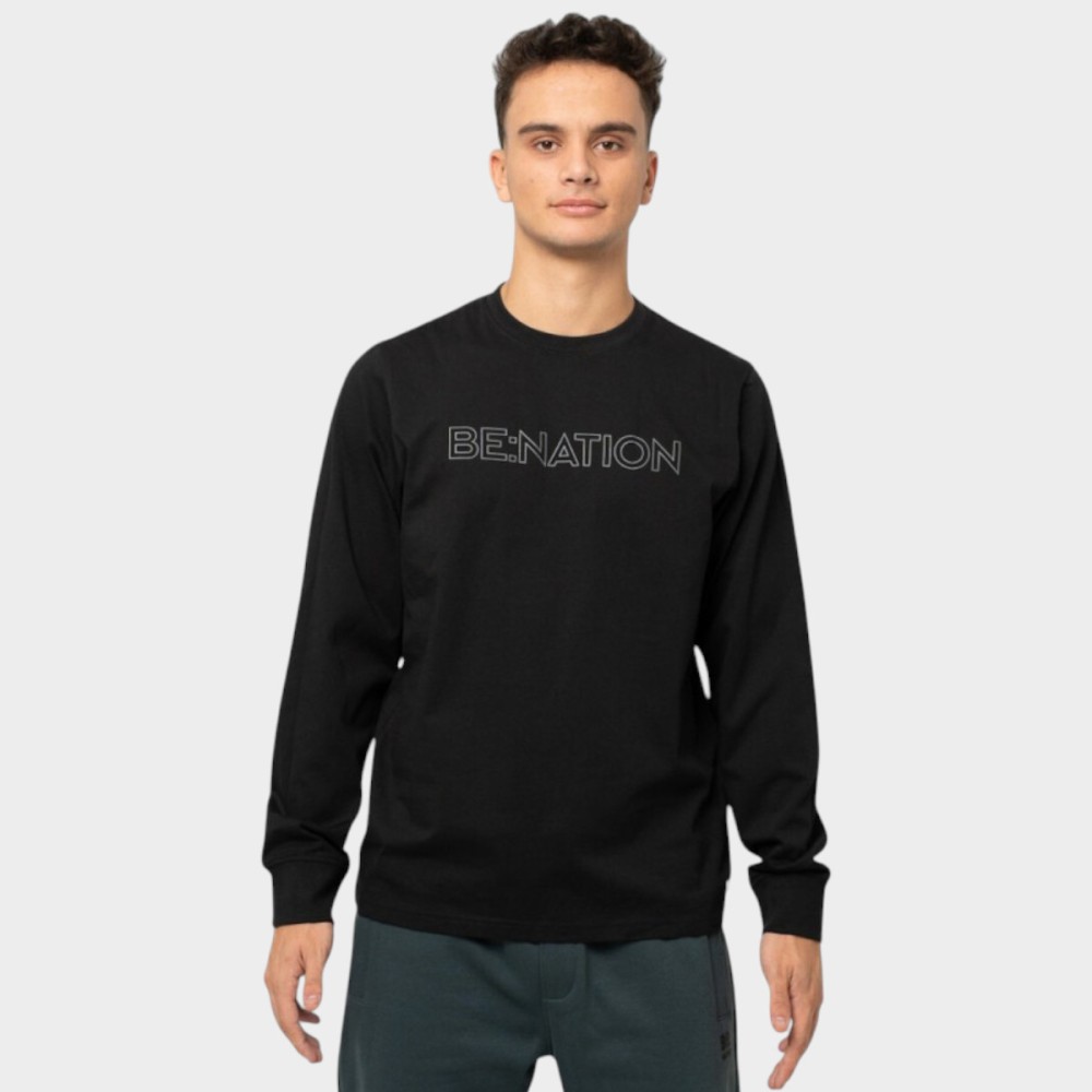 Ανδρική Μπλούζα Be:Nation Essentials Long Sleeve Tee Black 06302504-01