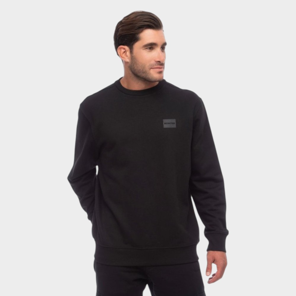 Ανδρικό Φούτερ Be:Nation Logo Crew Neck 06302308 (Black)
