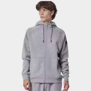 Ανδρικό Φούτερ με Κουκούλα Body Action Men's Sport Gym Tech Zip Hoodie 073420-03 Silver Grey