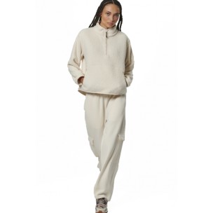 Γυναικείο Φούτερ Body Action Women's Oversize Boucle Fleece Half Zip 061529-01 (Pristine Ecru)