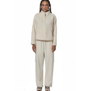 Γυναικείο Φούτερ Body Action Women's Oversize Boucle Fleece Half Zip 061529-01 (Pristine Ecru)