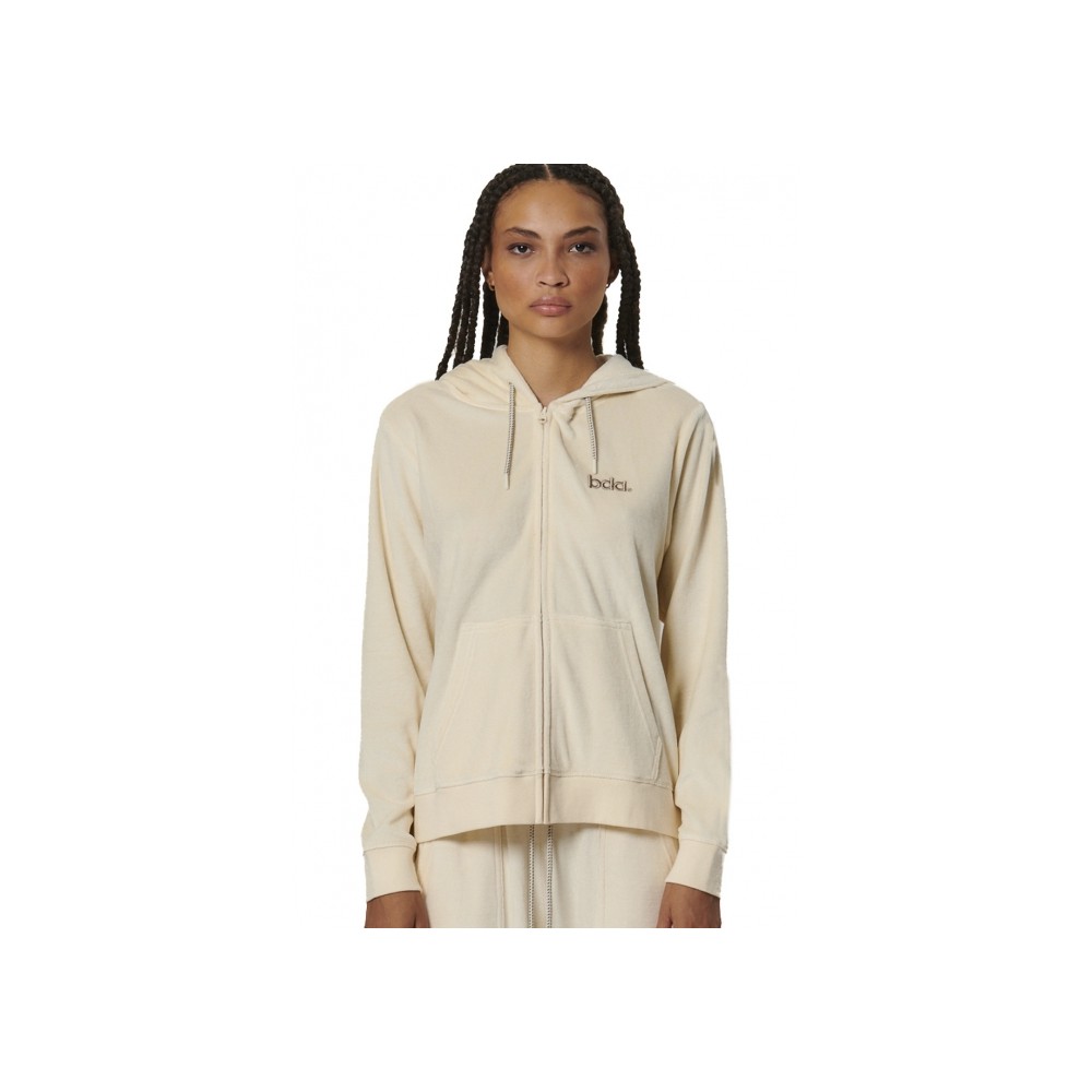 Γυναικεία Βελουτέ Ζακέτα Body Action Women's Velour Hoodie Jacket 071518-01 (Birch Cream)