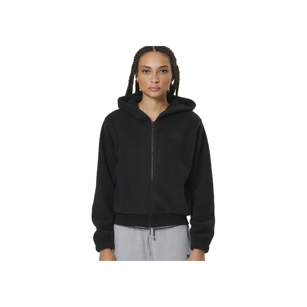 Γυναικεία Ζακέτα με Κουκούλα Body Action Women's Full Zip Sherpa Fleece Hoodie 071523-01 (Black)