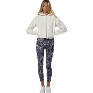 Γυναικεία Ζακέτα με Κουκούλα Body Action Women's Full Zip Sherpa Fleece Hoodie 071523-01 (Arctic Wolf Ecru)