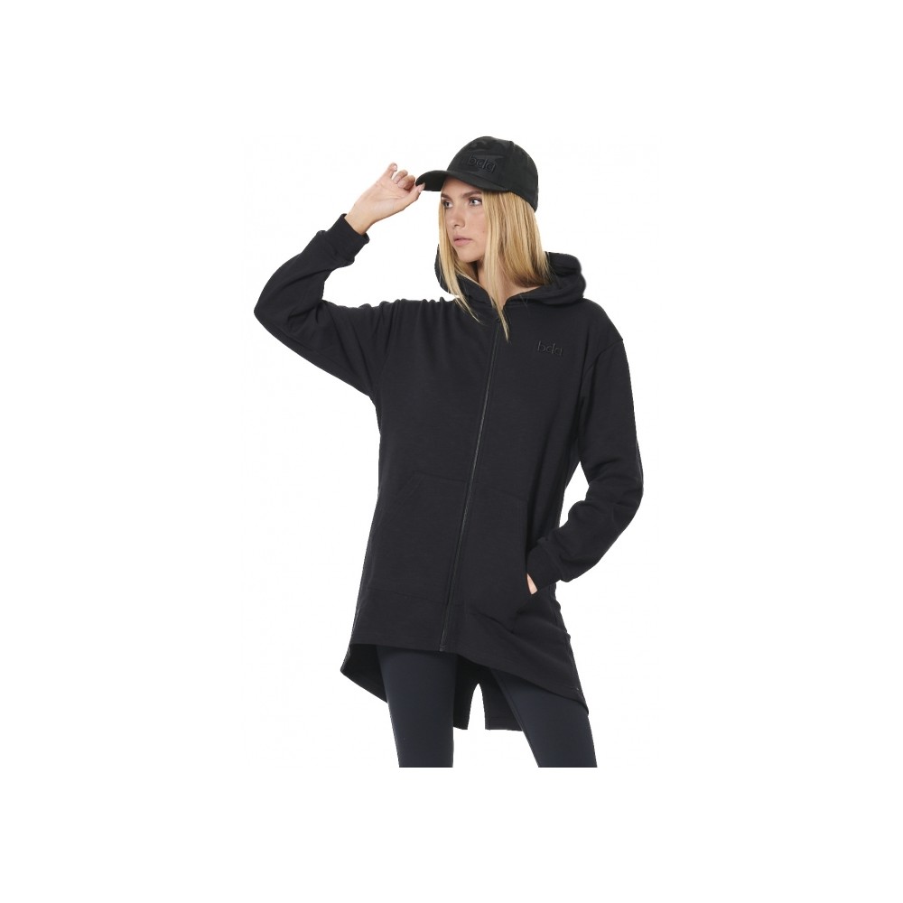 Γυναικεία Ζακέτα με Κουκούλα Body Action Women's Slub Hooded Fishtail Jacket 071531-01 (Black)