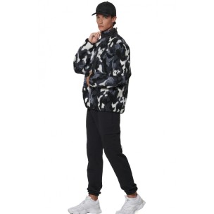 Ανδρική Ζακέτα Body Action Men's Printed Sherpa Fleece Jacket 073529-01 (Camo Black Grey)