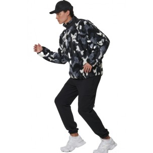 Ανδρική Ζακέτα Body Action Men's Printed Sherpa Fleece Jacket 073529-01 (Camo Black Grey)