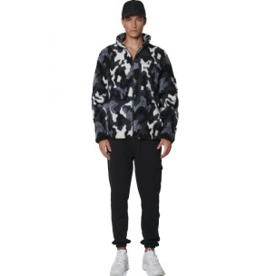 Ανδρική Ζακέτα Body Action Men's Printed Sherpa Fleece Jacket 073529-01 (Camo Black Grey)