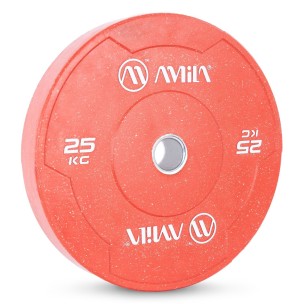Δίσκος Color Bumper Plate Slim 50 mm 25 kg (Κόκκινο) Amila 84850