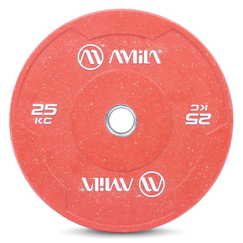 Δίσκος Color Bumper Plate Slim 50 mm 25 kg (Κόκκινο) Amila 84850