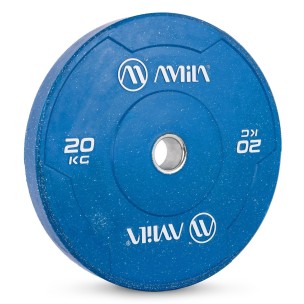 Δίσκος Color Bumper Plate Slim 50 mm 20 kg (Μπλέ) Amila 84849