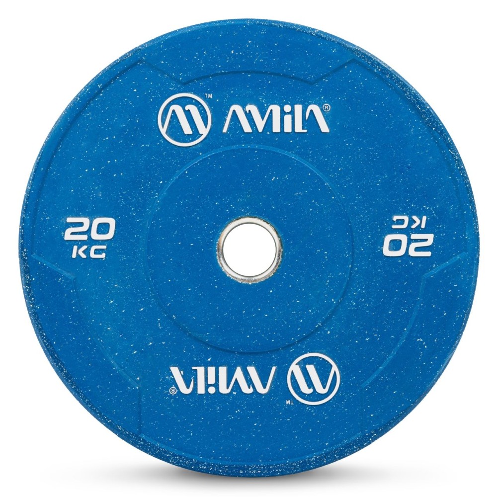 Δίσκος Color Bumper Plate Slim 50 mm 20 kg (Μπλέ) Amila 84849