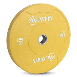 Δίσκος Color Bumper Plate Slim 50 mm 15 kg (Κίτρινο) Amila 84848