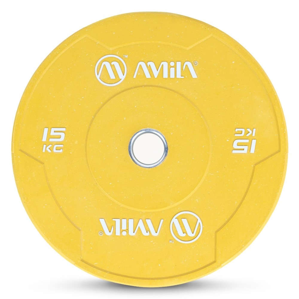 Δίσκος Color Bumper Plate Slim 50 mm 15 kg (Κίτρινο) Amila 84848
