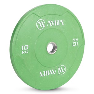 Δίσκος Color Bumper Plate Slim 50 mm 10 kg (Πράσινο) Amila 84847
