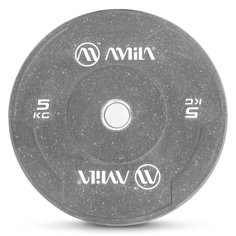 Δίσκος Color Bumper Plate Slim 50 mm 5 kg (Γκρί) Amila 84846
