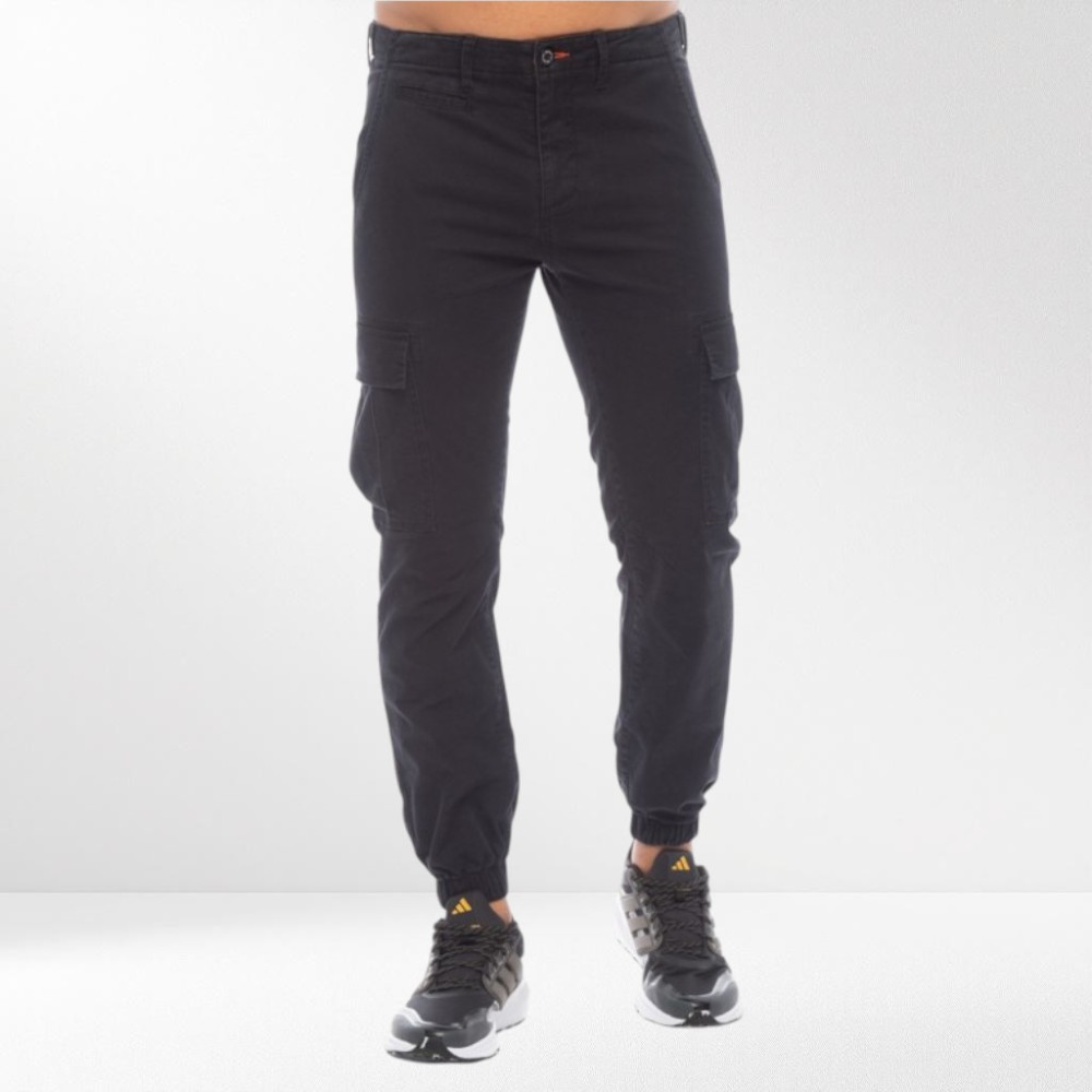 Ανδρικό Παντελόνι Φόρμας Be Nation Cargo Pants Elastic Hem Black 02302308-01