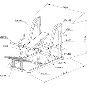 Όργανο Ενδυνάμωσης Γλουτών Primo Hip Thrust Tronic Amila 91552
