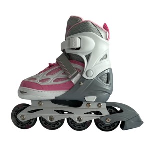 Αυξομειούμενα Πατίνια Roller G&C BW 188 Γκρί/Ρόζ με Led Τροχούς (Size 39-42)