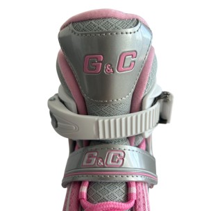 Αυξομειούμενα Πατίνια Roller G&C BW 188 Γκρί/Ρόζ με Led Τροχούς (Size 35-38)