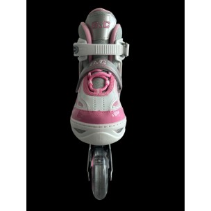 Αυξομειούμενα Πατίνια Roller G&C BW 188 Γκρί/Ρόζ με Led Τροχούς (Size 31-34)