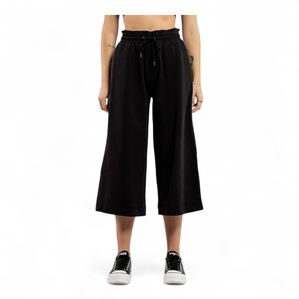 Γυναικείο Παντελόνι Φόρμας BeNation Terry Cropped Wide Leg Pant 02112501-01 (Black)