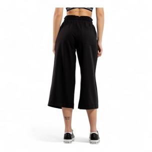 Γυναικείο Παντελόνι Φόρμας BeNation Terry Cropped Wide Leg Pant 02112501-01 (Black)